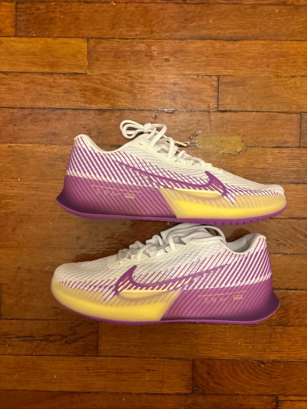 Women’s Nike NikeCourt Tennis Purple & Yellow Shoes size 9.5
